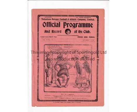 1925 CHARITY SHIELD AT TOTTENHAM HOTSPUR     Programme for Professionals v Amateurs 5/10/1925, very slight horizontal crease.