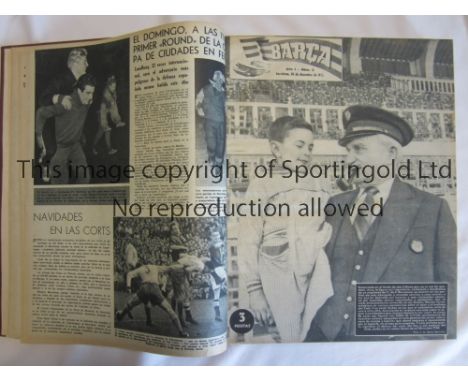 GLASGOW RANGERS - 1956 FC BARCELONA       A rare Bound Volume of the ''Barca'' weekly club magazine / Revista x 54 issues. Th