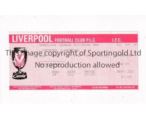 ANFIELD 89 / LIVERPOOL V ARSENAL      Unused Main Stand ticket for the legendary match played on 26/5/1989. The ticket has th