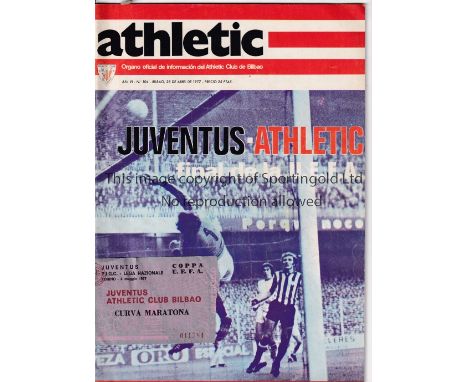  1977 UEFA CUP FINAL       Juventus v Athletic Bilbao (1st Leg) played 4/5/1977 at Stadio Comunale, Turin. Original match tic