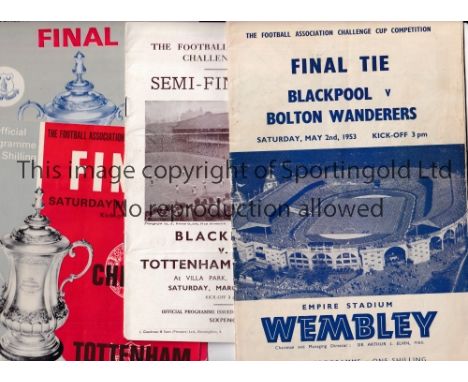 FA CUP PROGRAMMES     Six programmes. Finals: 1953 slightly creased, 1965, 1966, 1967 and 1968 and Semi-Final 1953, Blackpool