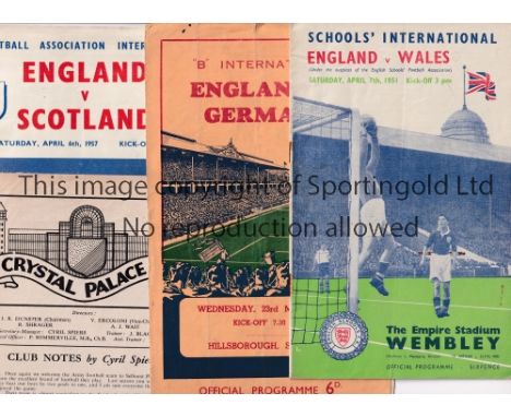DUNCAN EDWARDS     Four programmes in which Edwards appeared: C. Palace v Army XI 56/7, England B v Germany B 54/5 at Sheff. 