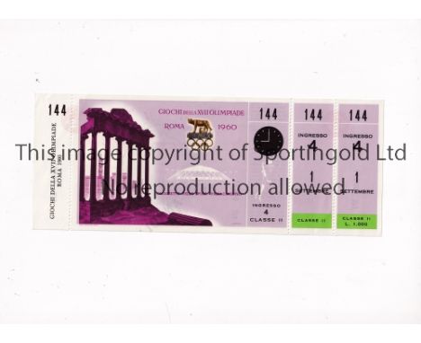 1960 OLYMPICS ROME / BASKETBALL     Unused ticket for Basketball on 1/9/1960 which included Spain v Mexico.  Very good