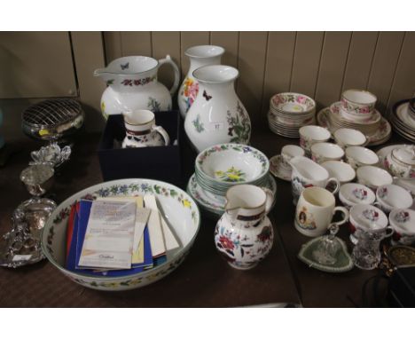 A collection of Royal Worcester "Herbs" patterned china to include a large jug, vase, bowls and plates etc.