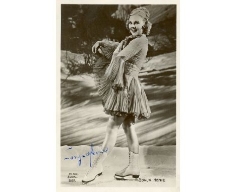 HENIE SONJA: (1912-1969) Norwegian Skater and film Actress. Henie was three times Olympic Champion and multiple times World C