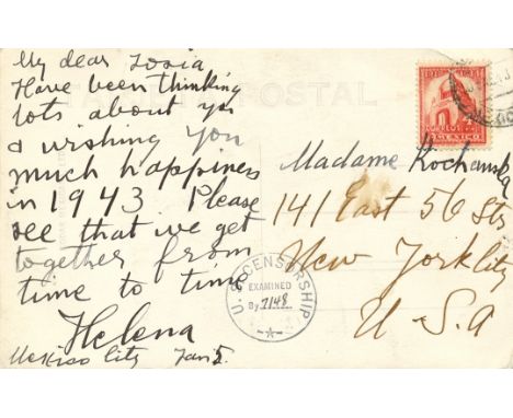 RUBINSTEIN HELENA: (1872-1965) Polish-American Businesswoman &amp; Philanthropist, a cosmetics entrepreneur. A.L.S., Helena, 