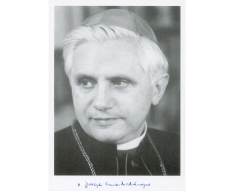 BENEDICT XVI: (1927- ) Pope of the Roman Catholic Church 2005-13. Signed 4 x 6 photograph (`Joseph Card Ratzinger´), as cardi