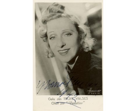 FRENCH CINEMA: Selection of vintage signed postcard photographs, few 4 x 6 photographs and four signed clipped pieces, by var