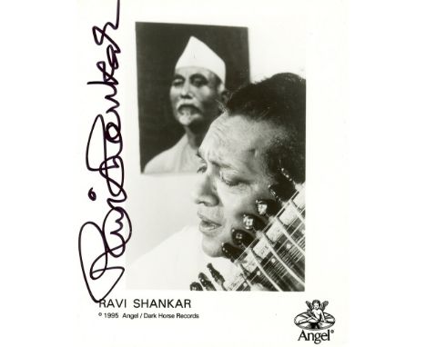 SHANKAR RAVI: (1920-2012) Indian Musician, one of the best-known exponents of the sitar. Signed 4 x 5 photograph by Shankar, 