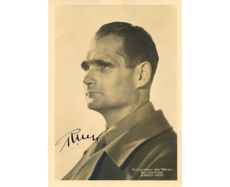 HESS RUDOLF: (1894-1987) German Reichsminister, Adolf Hitler´s Deputy in the Nazi Party. Vintage signed 4 x 6 postcard photog