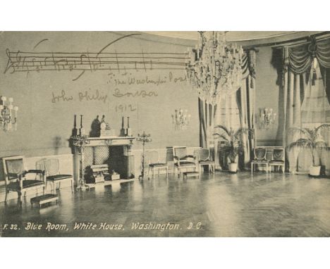 SOUSA JOHN PHILIP: (1854-1932) American Composer. An excellent vintage black and white picture postcard depicting 'Blue Room,