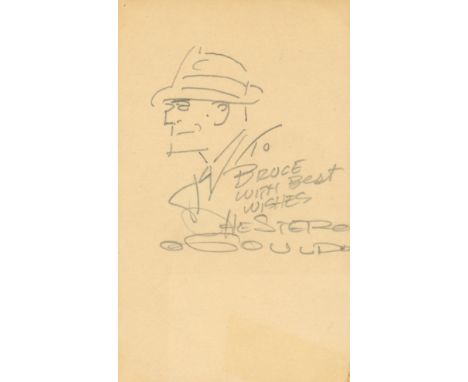 GOULD CHESTER: (1900-1985) American Cartoonist, creator of the Dick Tracy comic strip. A good original vintage pencil sketch 