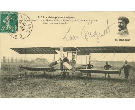 BREGUET LOUIS: (1880-1955) French Aviator and Pioneer Aircraft Designer. Vintage signed postcard photograph of Breguet, the i