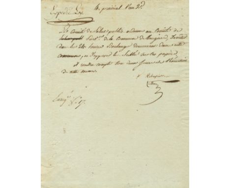 ROBESPIERRE MAXIMILIEN DE: (1758-1794) French Lawyer &amp; Politician, one of the most influential figures of the French Revo