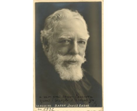 ENSOR JAMES: (1860-1949) Baron Ensor. Belgian Painter. An important figure on expressionism and surrealism, associated with t
