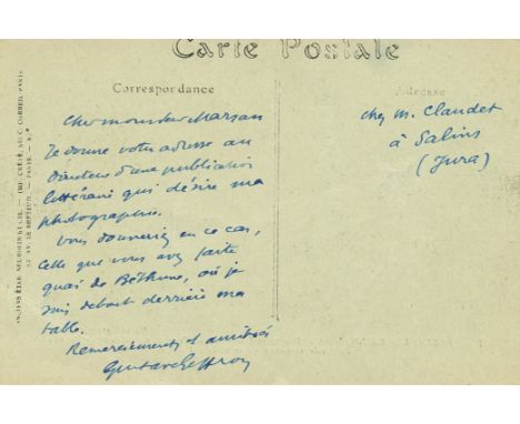 GEFFROY GUSTAVE: (1855-1926) French Novelist, Journalist and art Critic. A founding member of the Academie Goncourt. A.L.S., 