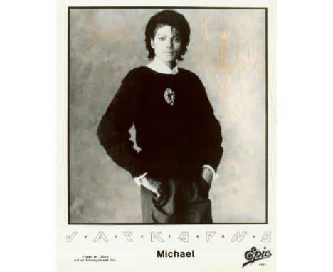 JACKSON MICHAEL: (1958- 2009) American Pop Singer. Signed 8 x 10 photograph, the Frank M. Dileo, Epic promotional picture sho