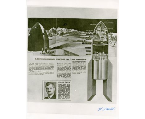 OBERTH HERMANN: (1894-1989) Austro-Hungarian born, German Physicist. Widely considered one of the founding fathers of rockets