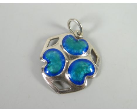 A silver enamel pendant, hallmarked Birmingham 1908 by Deakin & Francis Condition reports provided on request by email for th