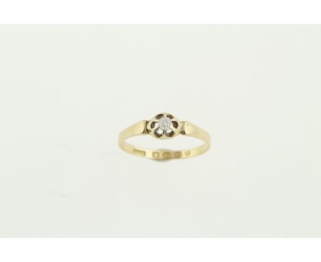 A Victorian single stone diamond ring, H/M Birmingham 1879, old-cut diamond approx 0.10pts, size P