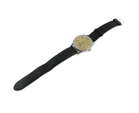 OMEGA - A circa 1950's OMEGA manual-wind stainless steel gents wristwatch, case has scratches & wear commensurate with age, d