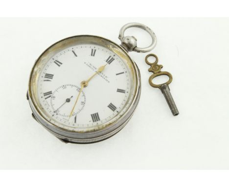 A silver key-wind open face pocket watch, H/M import London 1919, with uncracked dial marked 'ACME LEVER H. Samuel Manchester
