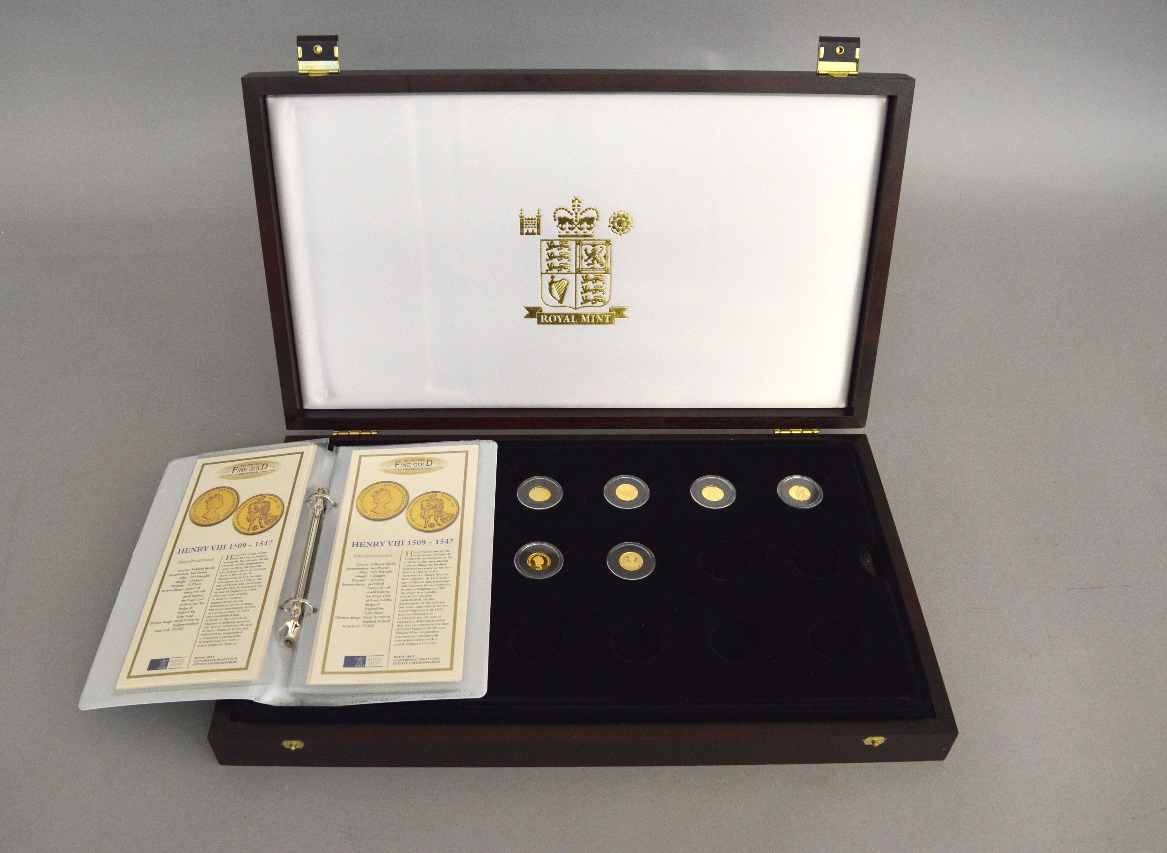 Six Royal Mint fine gold commemorative coins of 'The Precious Fine Gold