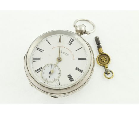 A silver key-wind pocket watch, H/M Chester 1898, with uncracked enamel dial marked, The Express English Lever, J.G Graves Sh