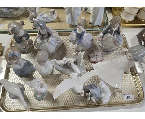 12 VARIOUS LLADRO &amp; NAO FIGURE &amp; GEESE ORNAMENTS     