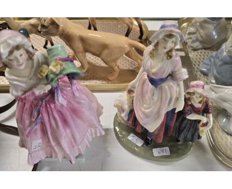 2 ROYAL DOULTON FIGURINES THE NEW BONNET HN1728 &amp; LONDON CRY HN749 POTTED BY DOULTON &amp; CO     