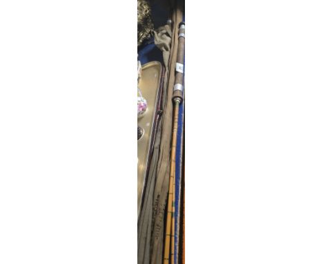 SPLIT CANE MILBRO F63 FISHING ROD, OLD WOODEN FISHING ROD