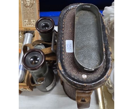 FIRST WORLD WAR IMPERIAL GERMAN ARMY FIELD BINOCULARS BY C.P.GOER BERLIN, FERNGLAS  08 REG NUMBER 88353 WITH CASE