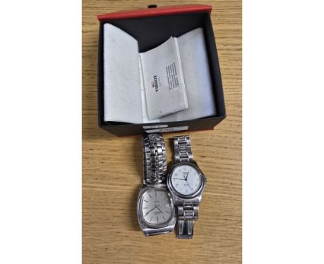 GENTS TISSOT WATCH IN BOX, OMEGA QUARTZ MOVEMENT SEAMASTER GENTS WATCH WITH BRACELET