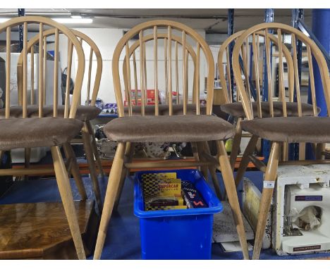 SET OF 6 VINTAGE 1960'S ERCOL DINING CHAIRS     