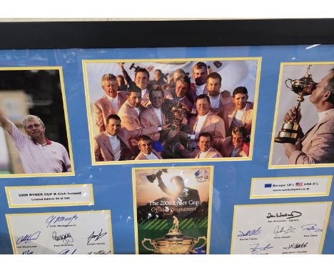 FRAMED RYDER CUP OFFICIAL 2006 K CLUB IRELAND LIMITED EDITION 69/500 SOUVENIR PROGRAMME EUROPE 18½ USA 9½     