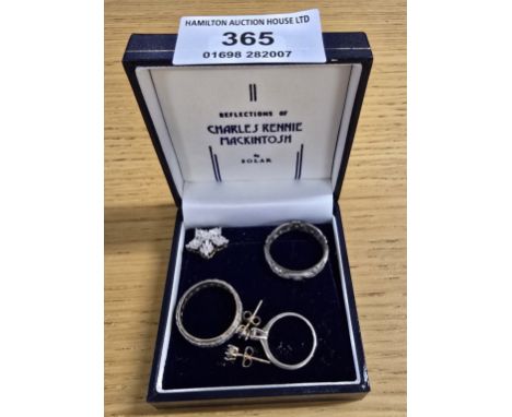 9CT GOLD DIAMOND SET STAR SHAPED LADIES PENDANT, PLATINUM SHANKED DIAMOND SET LADIES ENGAGEMENT RING, PAIR OF 9CT GOLD STONE 