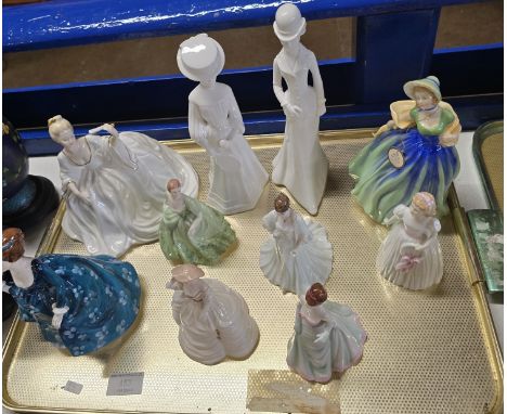 2 ROYAL DOULTON FIGURINES, 6 COALPORT FIGURINES &amp; 2 SPODE FIGURINES