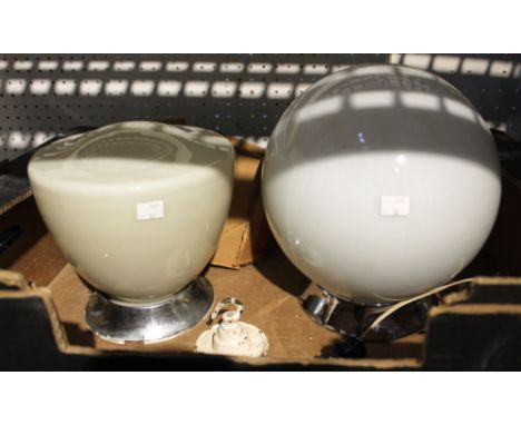 Two vintage glass light fittings