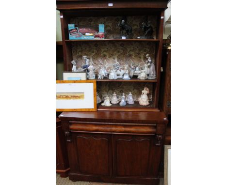 A 19th century mahogany dresser/chiffonier with open shelved top