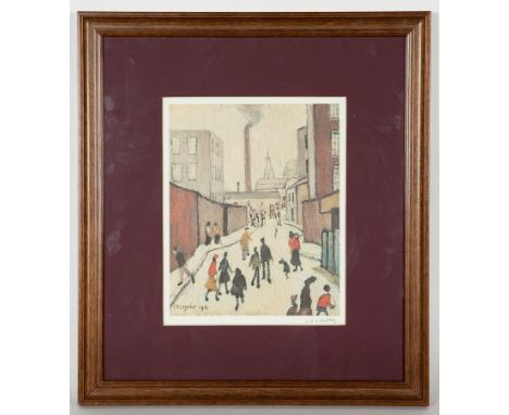 * LAWRENCE STEPHEN LOWRY (BRITISH 1887 - 1976),
STREET SCENE
limited edition print, signed in pencil and bearing The Fine Art