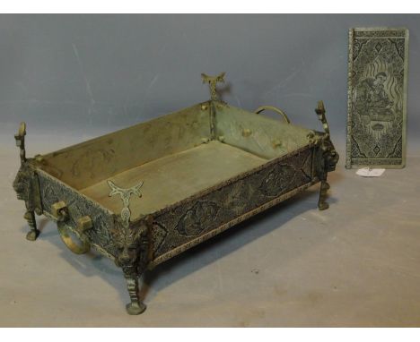 An Indian metal engraved planter 33 x 23cm 