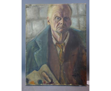 Henry Milton, Portrait of a man, oil on canvas, signed and dated '64 to lower right, 40 x 30cm 