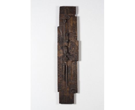 FERDINAND VONCK (1921-2010)Sans titre Signé en bas Sculpture en fer fixée sur panneau de boisOnderaan getekendIJzeren sculptu