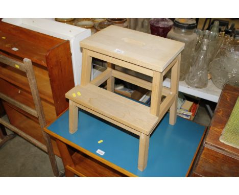 A wooden step stool
