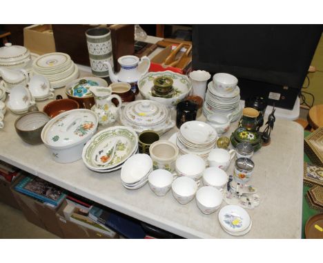 A collection of various patterned tea and dinner ware to include Royal Doulton tureen, Masons Ironstone jug, Royal Worcester 