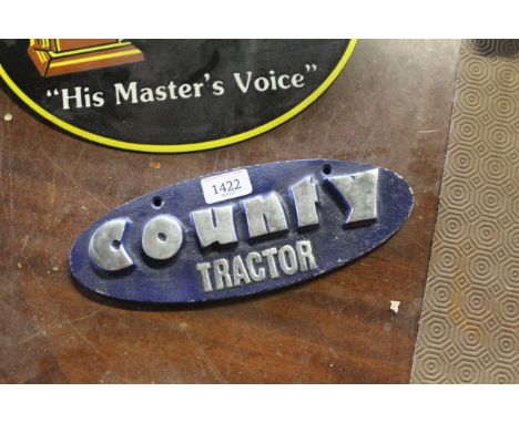 A County Tractor reproduction oval plaque (232)