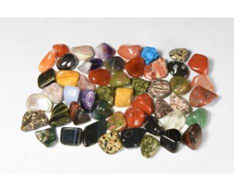 A group of fifty mixed polished mineral specimens.  442 grams total, 17-35mm (3/4 - 1 1/2"). From a historic ‘Victorian Museu