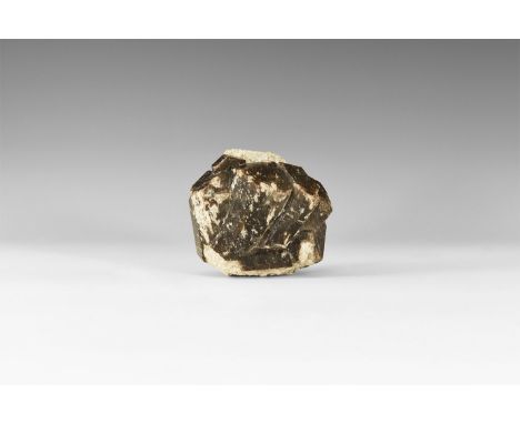 A large cluster of dark brown crystals of dravite tourmaline.  917 grams, 10.5cm (4"). From a historic ‘Victorian Museum’ col