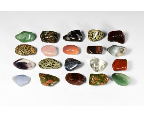 A group of twenty polished natural mixed mineral specimens.  405 grams, 29-39mm (1 - 1 1/2"). From a historic ‘Victorian Muse