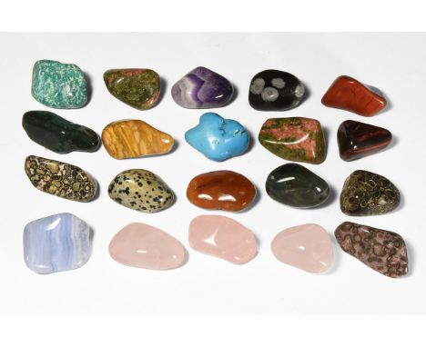 A group of twenty polished natural mixed mineral specimens.  413 grams, 29-39mm (1 - 1 1/2"). From a historic ‘Victorian Muse